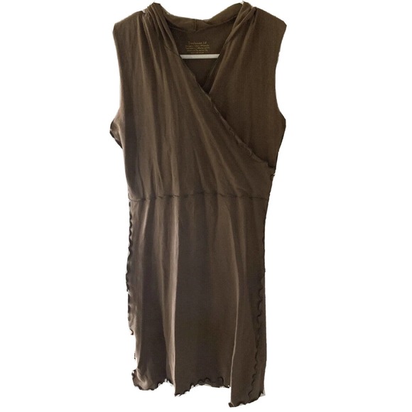 Treehouse 2.8 Dress Organic Cotton Made in USA Brown Boho Hippie Sz M - Picture 1 of 6